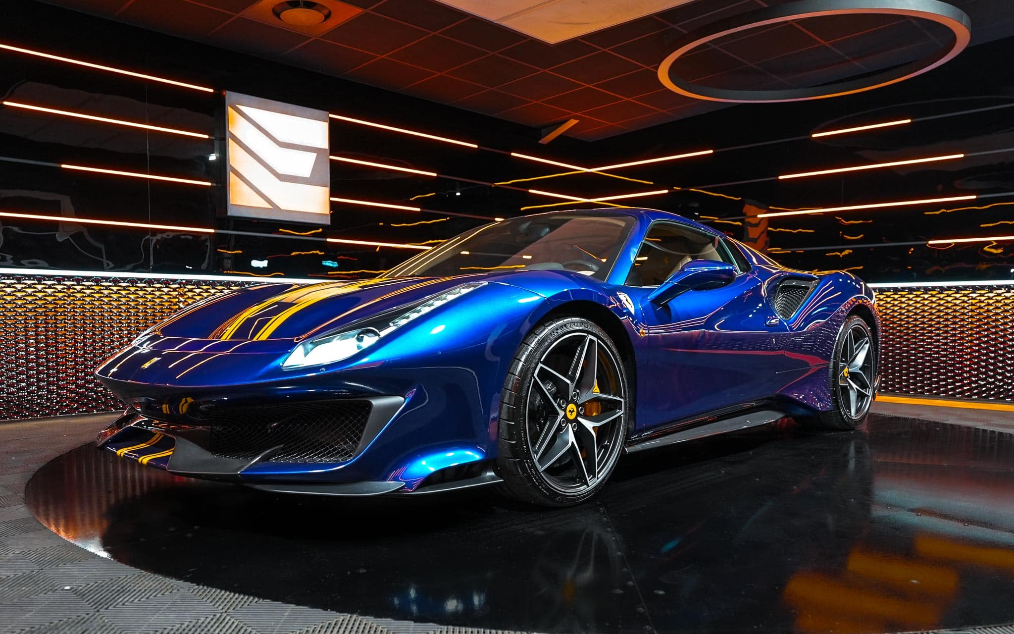 Ferrari 488 Pista N-Largo Novitec - Bleu - Miniature IVY Merit 1/18 - Limitée 53/66